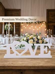 1pc Wooden LOVE Decor, Wedding Decoration - Tabletop Decor For Wedding Ceremony, Letter Decor, Photography Prop, Bridal Gift, Wedding Decoration - A - View 3
