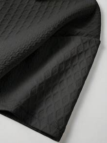Men's Cool Daily Commute Home Casual Polyester Fabric Solid Color Versatile Sports Breathable Diamond Pattern Set - Black - View 4