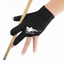 Breathable 3-Finger Billiard Gloves For Left Hand - Quick-Dry Black Pool Gloves For Snooker Carom Extended Use Small/Medium - Black2Left Hand - View 2