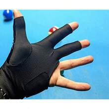Breathable 3-Finger Billiard Gloves For Left Hand - Quick-Dry Black Pool Gloves For Snooker Carom Extended Use Small/Medium - Black2Left Hand - View 7