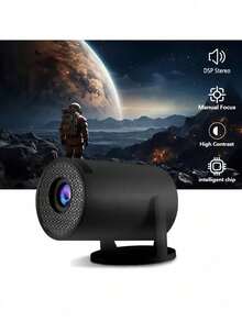 1pc Smart Portable Projector, Wireless Phone Mirroring, Audio Interface, Supports 4K 1080P Full HD, 180° Rotation, USB Powered, Suitable For Home Theater, Outdoor, Compatible With Phones, TVs, Laptops - Multicolor - View 7