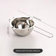 Nồi hấp cách thủy bằng thép không gỉ 400ml/13oz, thích hợp để làm tan chảy sô cô la, kẹo, bơ, phô mai, caramel và làm xà phòng, làm đồ thủ công bằng sáp. - Bát nấu chảy - Xem 8