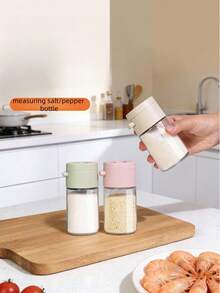 Measured Seasoning Bottle, Kitchen Household Pressure-Controlled Salt Shaker, Moisture-Proof Salt Dispenser, All-In-One Sealed Seasoning Jar, Seasoning Bottle, Salt And Pepper Shaker, Seasoning Jar, Salt Bottle, Pepper Bottle, Spice Jar, Kitchen Accessories - Multicolor - View 6