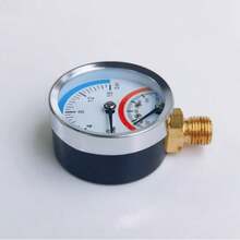 50mm径向压力表，量程0-16BAR，温度0-120°C，适用于G1/4螺纹，附赠1卷密封胶带 - A - 查看 4