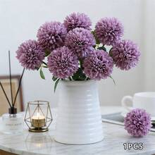 Artificial Chrysanthemum Festive Faux Flower Decoration For Home Holiday Decor - 紫色 - 查看 2
