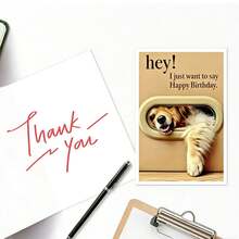 1pc/5pcs Birthday Greeting Dog Cards With Envelopes, Natural & Friendly Blessing Gift Cards For Birthday Party - A - View 3