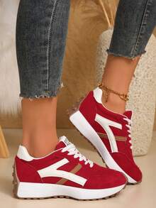 2026 New Retro Thick Sole Breathable Mesh Sneakers For Women, Versatile Casual Shoes That Make Feet Look Smaller - Red - View 2