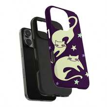 Celestial Star Cats Purple Phone Case Cute Y2K Grunge Whimsical Cool Girl Gift For IPhone Pro Max 17 16 15 14 13 12 11 Air Plus Mini - 顏色1 - 查看 2