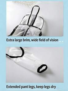 1件PU材质四脚连帽防水狗狗雨衣户外宠物狗雨披 - 黑色 - 查看 6