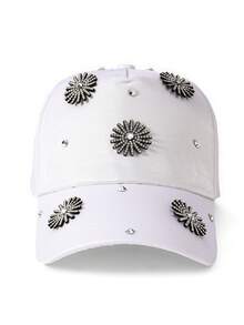 1顶女士可调节水钻棒球帽，时尚百搭尖顶帽，情侣款 - 棒球帽 - 查看 4