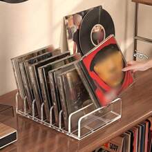 Clear Acrylic CD Storage Rack, CD Display Stand Holds Up To 14 Standard CD Cases, For Media Rack Storage And Organization - Clear - View 5