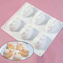 1pc Silicone Rabbit Shaped Soap Mold - 20.4cm Rabbit Mold With 6 Rabbit Face Patterns, Handmade Soap DIY, Resin, Wax, Clay Crafts (Suitable For Easter Handcraft) - Easy Demold - Multicolor - View 5