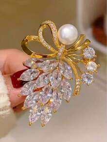 1 chiếc trâm cài áo Zirconia cổ điển thanh lịch, ghim cài áo thời trang đa năng độc đáo, phụ kiện duyên dáng. - Nhiều màu - Xem 6