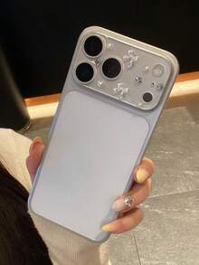 Película protectora de cámara con lazo de perla y cristal de Rin adecuada para iPhone 17 Pro Max 17 Pro, accesorio de protector de pantalla de vidrio templado transparente y de moda - lazo blanco - Ver 5