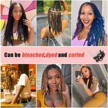 1 Pack 10 Strands Synthetic Dreadlock Extensions, 0.6cm Wide, Permanent Dreadlock Extensions, Unisex, 10/12 Inch Thickness Optional, Natural Black - Black - View 3