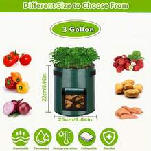 UV-Resistant Countryside Style Potato Planting Bag | Garden Vegetable Planting Bag With Handles And Flip-Top, For Growing Potatoes, Carrots, Onions, Radishes, Peanuts, Indoor And Outdoor Use - Green - View 12