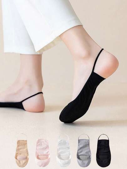 5 đôi tất nữ mùa hè thoáng khí, tất ngắn siêu mỏng, vô hình dành cho giày cao gót.
