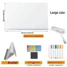 1pc Glowing Drawing Board, Includes Stand, Drawing Board, Pen, 1 Eraser And 1 LED Message Board; USB Powered Erasable Drawing Board, Suitable For Bedroom, Party, Living Room And Room Decoration - Luminous Sketchpad - View 10