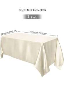 1PC Satin Tablecloth 102 X 58 Inch Overlay Satin Table Cover Rectangle Bright Silk Tablecloth Smooth Fabric Table Decoration For Wedding Banquet Party Events - Satin Tablecloth - View 14