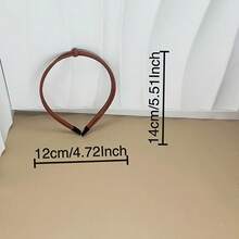Diadema delgada con nudo de cuero sintético PU, accesorio de cabello simple y versátil - marrón - Ver 2