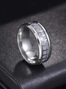1pc Stainless Steel Silver Cross Ring For Men - Silver - View 10