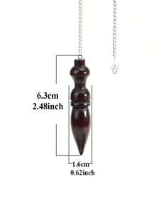 1个埃及胡桃木吊坠摆锤，用于占卜、寻水，天然木材，带链，见证冥想，灵性摆锤 X087 - Wood Pendulo - 查看 16