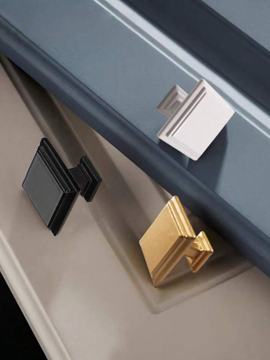 10pcs Simple Drawer Pulls. Suitable For Cabinets, Dressers, Shoe Racks, Wardrobes, Children's Rooms. High-Grade Zinc Alloy Material, Surface Mounted Single Hole Handles, Screws Included.