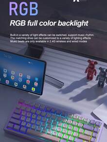 Teclado mecánico personalizado X75 RGB inalámbrico Bluetooth de 3 modos, de aluminio CNC puro - Ver 11