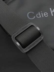 Cdie Kdbl 'Textured Waterproof Fabric Men's Crossbody Bag, Simple, Commuting, Sports, Casual Shoulder Bag, Dumpling Bag, Large Capacity Crescent Bag, Unisex Bag, Campus Student Bag' - Black - View 9