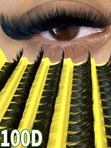 160pcs D-Curl Fluffy Natural Eyelashes, 8-16mm Length, 0.07mm Thickness, D-Curl Lightweight Packaging, 10 Rows Waterproof Faux Mink 3D Fit Eye Shape, Durable For DIY Handmade, Suitable For Light & Heavy Makeup, Portable For Daily Use Or Outdoor - D - View 2