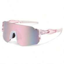 1pc Women's Outdoor Cycling Sports Eyeglasses, Y2K Style In Blue, Green, Pink, Suitable For Daily Fashion, Windproof Glasses For Hiking, Beach Travel, Vacation, Etc. - Gradient - View 1