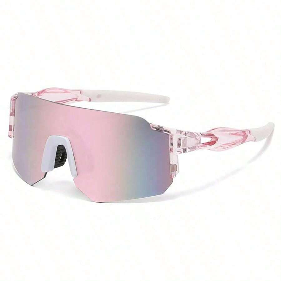 1pc Women's Outdoor Cycling Sports Eyeglasses, Y2K Style In Blue, Green, Pink, Suitable For Daily Fashion, Windproof Glasses For Hiking, Beach Travel, Vacation, Etc. - Gradient - View 1
