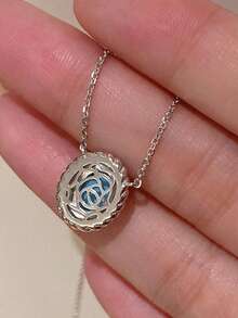 1pc Elegant Cubic Zirconia Pendant Necklace, Valentine's Day Gift, Wedding Jewelry - 1# - View 7