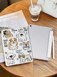 1个卡通小狗彩绘平板电脑保护套，兼容iPad Mini4/Mini5/Mini6/Mini7/Air/Air2/9.7/10.2/10.5/Air4/Air5/10.9/Pro 11英寸/第十代/Air 11英寸(M2)-2024/Pro 11英寸(M4)-2024/Air 11英寸(M3) 2025/(A16) 11英寸第十一代2025，Galaxy Tab A8 10.5英寸2022。包含笔槽、三折支架、TPU软边保护、磁吸式睡眠/唤醒功能，插画/可爱/趣味/个性化设计。 - 彩色 - 查看 4