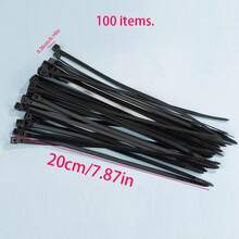 100 chiếc dây buộc cáp nylon tự khóa, màu trắng và đen, buộc chắc chắn, cố định dây, bền, lý tưởng để quản lý dây điện. - Dây buộc cáp - Xem 10