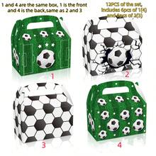 足球比赛，黑白，绿色足球场，派对糖果礼品白色卡片纸手提袋 - 查看 2