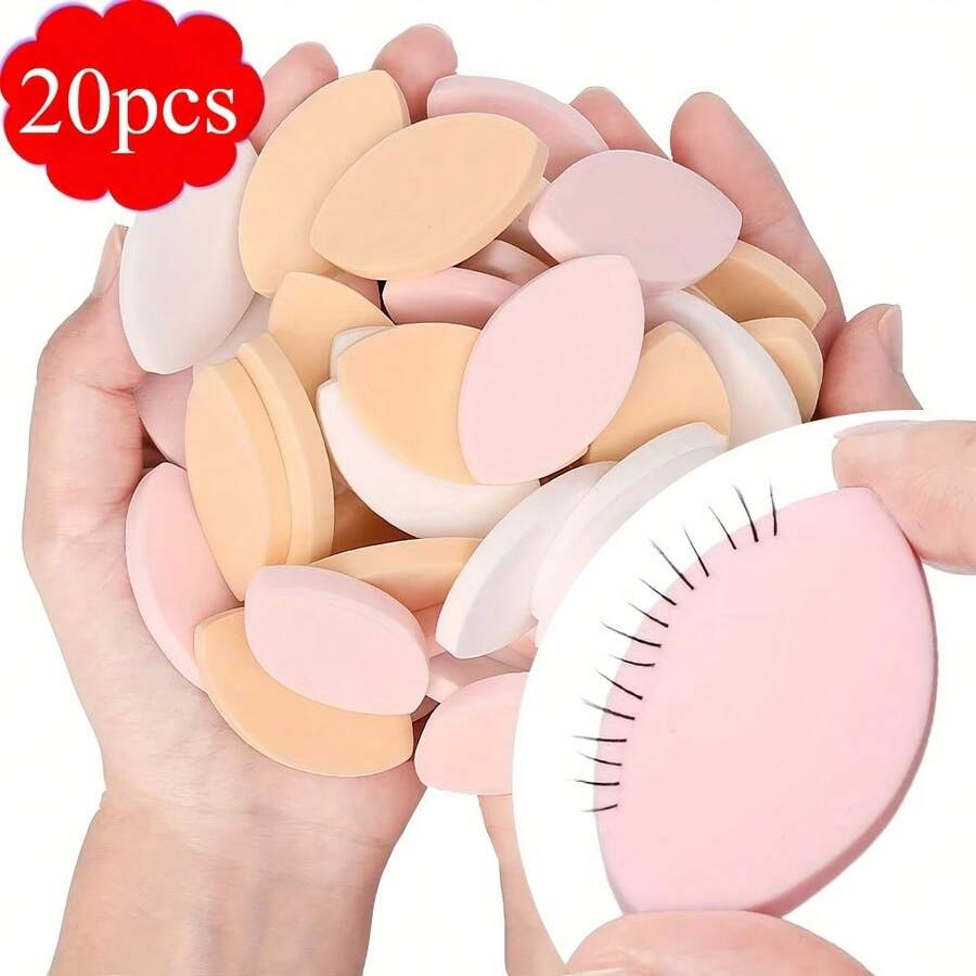 20 PCS Soft Sponge False Eyelash Pads - Beginner Eyelash Pad - Eyelashes Can Be Reused - Makeup Puff Training Tool For Eyelash Extension - Multicolor - View 1
