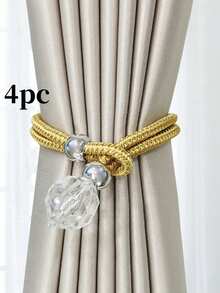 2pcs/4pcs Luxury Crystal Pendant Polyester Curtain Tie Backs, Suitable For Curtain Fixing And Decoration, Multiple Colors Available - Multicolor - View 19