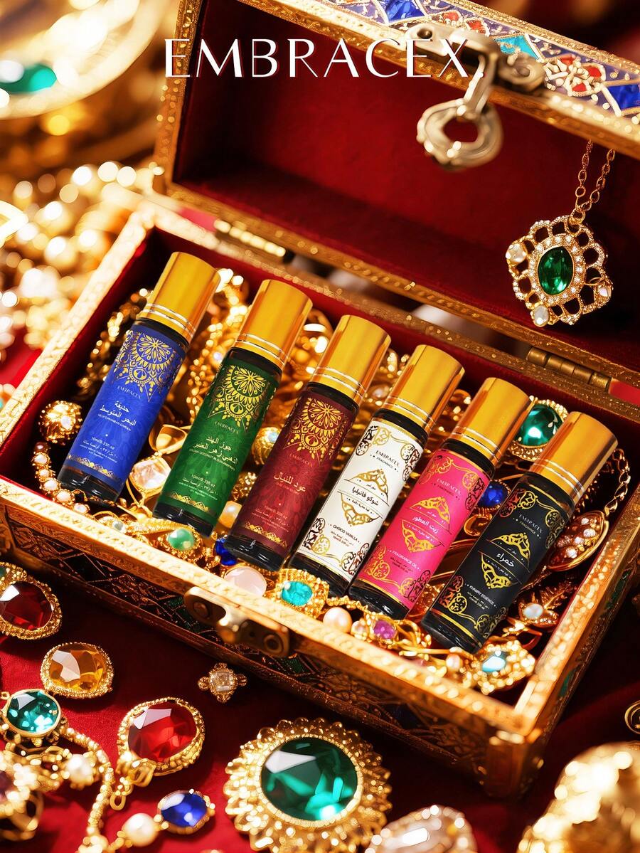 EMBRACEX. 10毫升阿拉伯迪拜香水精油，中东滚珠香氛精油，持久留香，奢华品牌高级精油，释放您的个人魅力，男女皆宜的理想礼物，0.33液体盎司