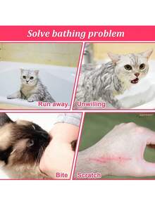 1 túi tắm cho mèo, dụng cụ cắt móng cho thú cưng, đồ dùng vệ sinh cho thú cưng, túi tắm chống cào, chống cắn cho mèo. - Nhiều màu - Xem 5