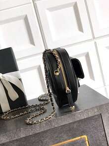 Black Quilted Heart - Shaped Chain Crossbody Bag For Women - 19 * 18 * 6cm - Elegant Casual Shoulder Purse​ - 黑色 - 查看 3
