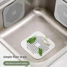 Multi-Use Flexible Silicone Sink Protector Mat, Fine Hole Anti-Clog Drain Filter Cover, Waterproof Reusable Hair Catcher Stopper For Kitchen Sink, Bathtub, Laundry Room And RV Sinks, Easy To Install And Clean, Practical Household Drain Protector Accessory For Bathroom And Daily Home Use - Light Grey - View 10