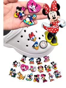 20 piezas de decoraciones de PVC para zapatos, adecuadas para chanclas, sandalias, pulseras, muñequeras, regalos de fiesta, regalos para niños (tanto para niños como para niñas). Artículos para el hogar, accesorios para zapatos, artículos relacionados con la decoración de zapatos. Dijes para manualidades/Repuestos de flores para zapatos/Accesorios para estudiantes/Decoración de hebillas lindas para zapatos/Decoraciones para parejas/Flores para zapatos de niños/Dijes/Juego de flores para zapatos - Multicolor - Ver 3