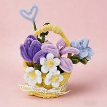 DIY 旋转木棍花篮系列，材料包，包括紫朱鹭暖阳花篮、紫优雅花篮、暖阳花簇、仙人掌花篮、火红暖花篮、蓝朱鹭花束、火红暖花罐、暖阳花束。 - 彩色 - 查看 13