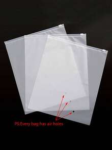 1pc/5pcs/10pcs Transparent PE Self-Sealing Bags With Ventilation Holes, Reusable Plastic Storage Bags Suitable For Clothes, Socks, Underwear, Cosmetics, Travel, Home Organization, Retail Display, Transportation, Wardrobe, Luggage, Bedroom, Bathroom, Office, Kitchen, Moving Storage, Gift Packaging And Daily Use - White - View 4
