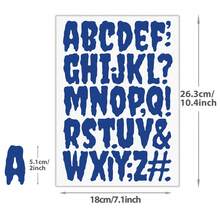 7 Tờ/Bộ chữ cái nghệ thuật màu xanh dương từ A đến Z, hình dán chuyển nhiệt/Hình dán ủi lên quần áo tự làm/Dễ dàng in bằng bàn ủi gia đình/Dùng cho mũ, ba lô, vỏ gối, quần áo thú cưng, tất, giày, quần jean, váy - màu xanh da trời - Xem 6