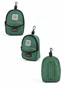 1個裝狗狗拾便袋分發器 狗狗拾便器 格紋垃圾袋 多功能寵物拾便袋/寵物零食袋 適用於多種牽繩 外出寵物使用 - 彩色 - 查看 5