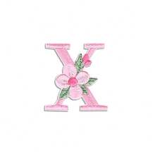 1/26pcs Computer Embroidered Flower & Colorful English Letter Patches, Sewing Applique Decoration Stickers With Adhesive Back (Multiple Colors Available) - Pink - View 32