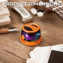 Magnetic LED Bluetooth Speaker, G300 Mini Portable Wireless Speaker, 40mm Driver Unit, IP54 Waterproof, 6-Hour Playtime, Type-C Charging - View 9
