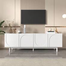 Modern White TV Unit – 175 X 38 X 56 Cm, Adjustable Shelves, Light And Low TV Unit, Embodying A Luxurious Style. - White - View 1